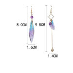 estilo étnico alas asimétrico resina sintética sin incrustaciones pendientes