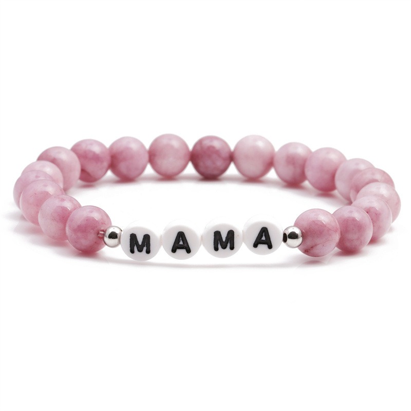 piedra natural simple más color mama pulsera con cuentas día de la madre mujer